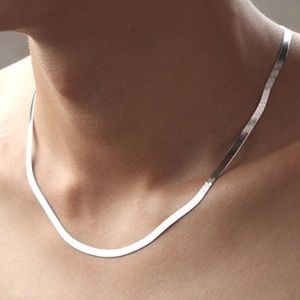 Stamped 925 Silver Herringbone Necklace Brand New Item